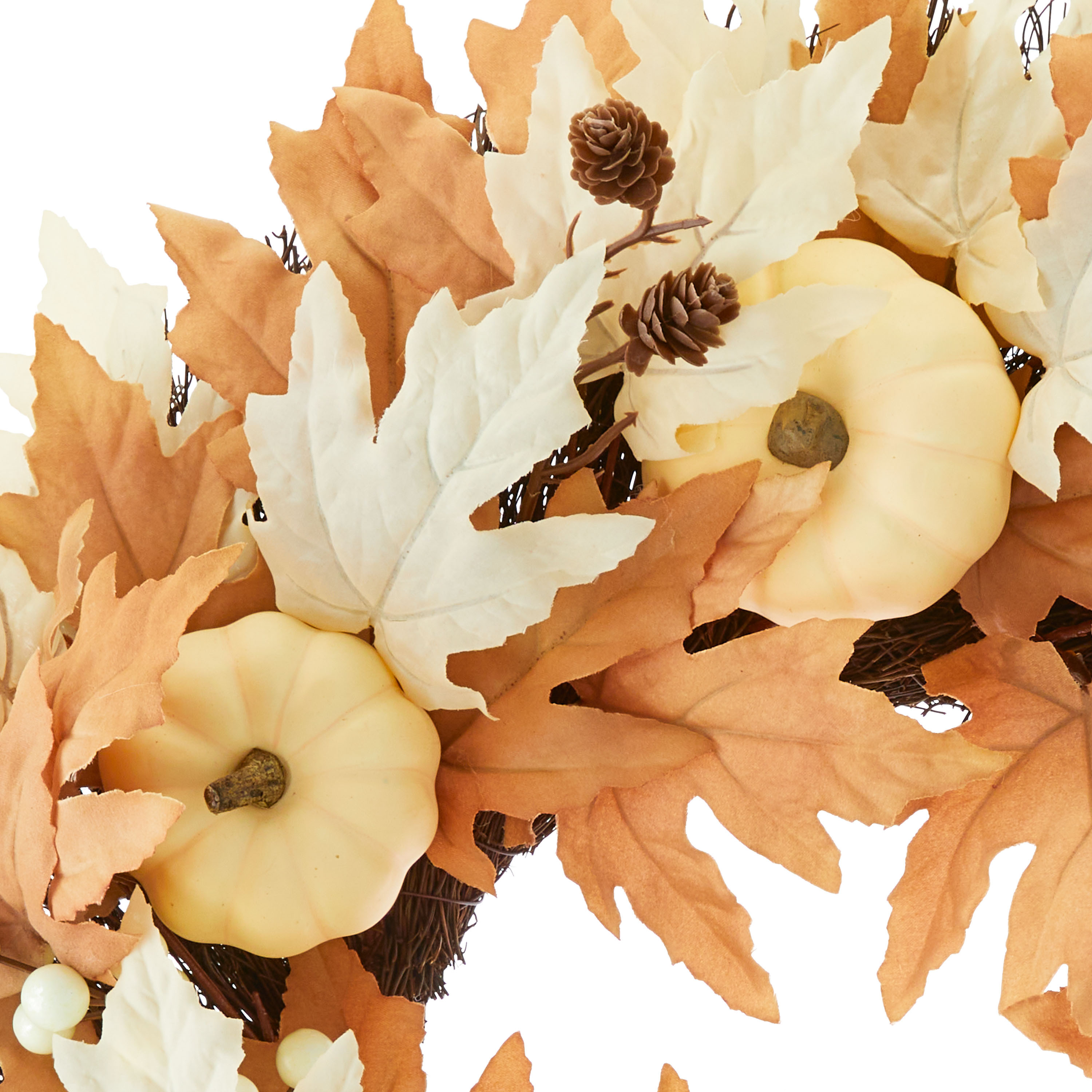 Harvest Ivory and Rust Maple Leaf Wreath, 24 in, by Way To Celebrate - Walmart.com | Walmart (US)