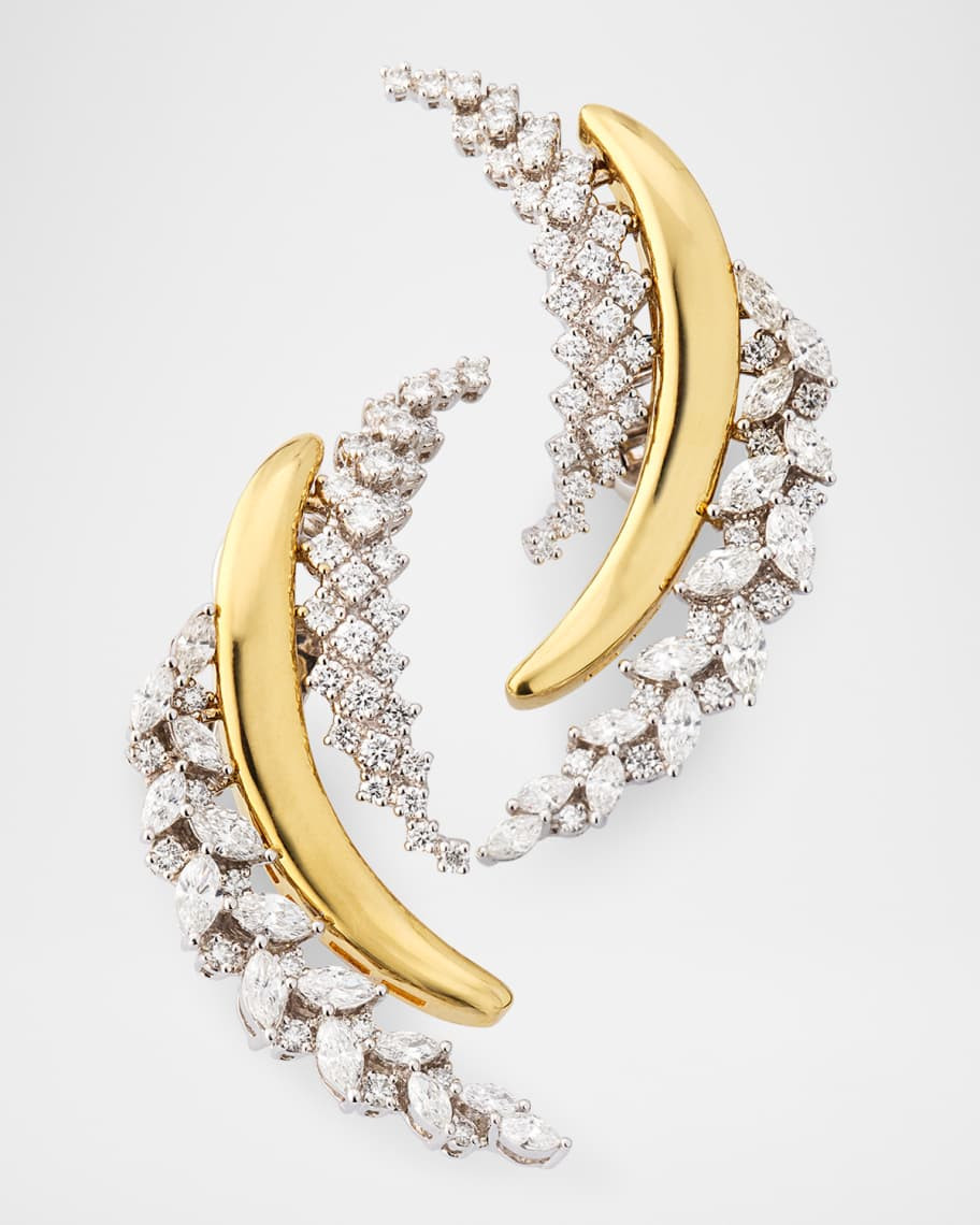 Golden Strada 18K Yellow and White Gold Diamond Earrings | Neiman Marcus