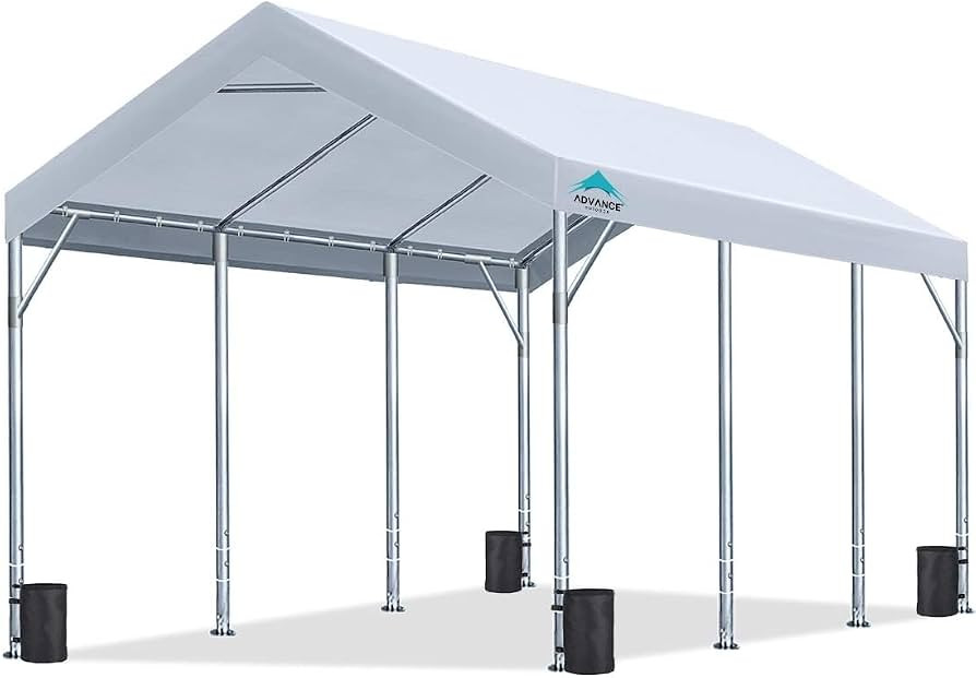 ADVANCE OUTDOOR 12x20 ft Heavy Duty Carport Potable Car Canopy Garage Party Tent Boat Shelter, Ad... | Amazon (US)