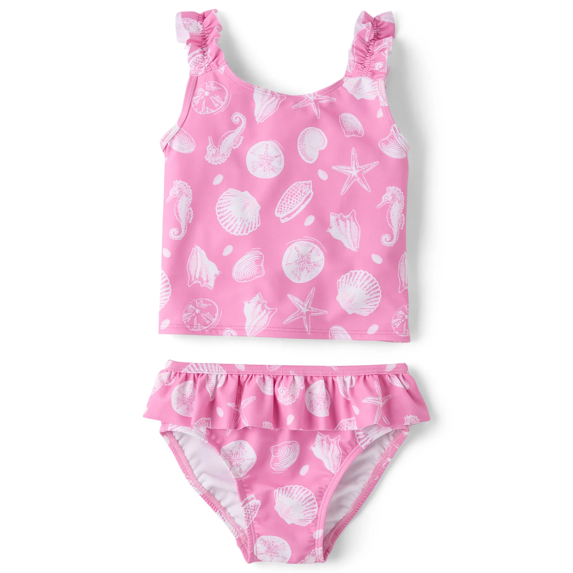 The Children's Place Baby & Toddler Girls Sleeveless Ruffle Tankini Swimsuit, Sizes 6M-5T | Walmart (US)