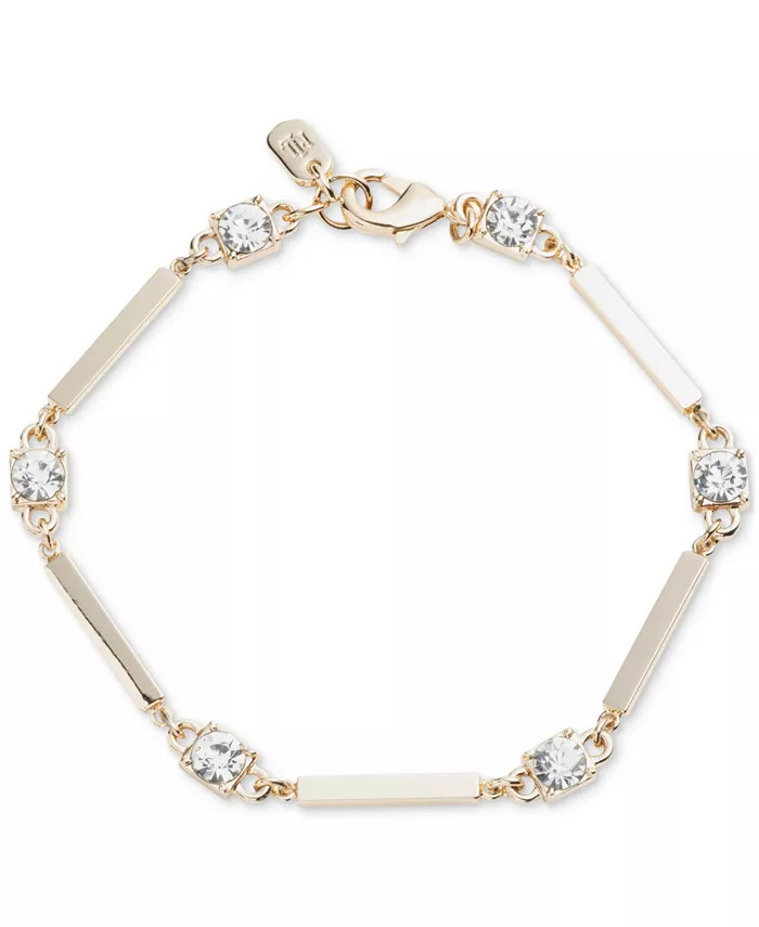 Lauren Ralph Lauren Gold-Tone Bar & Crystal Flex Bracelet - Macy's | Macy's