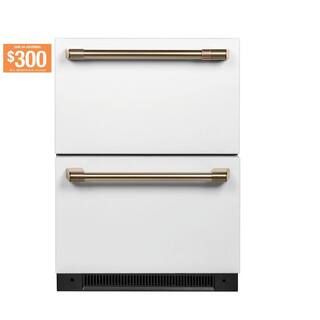 5.7 cu. ft. Built-in Undercounter Dual Drawer Refrigerator in Matte White, Fingerprint Resistant | The Home Depot