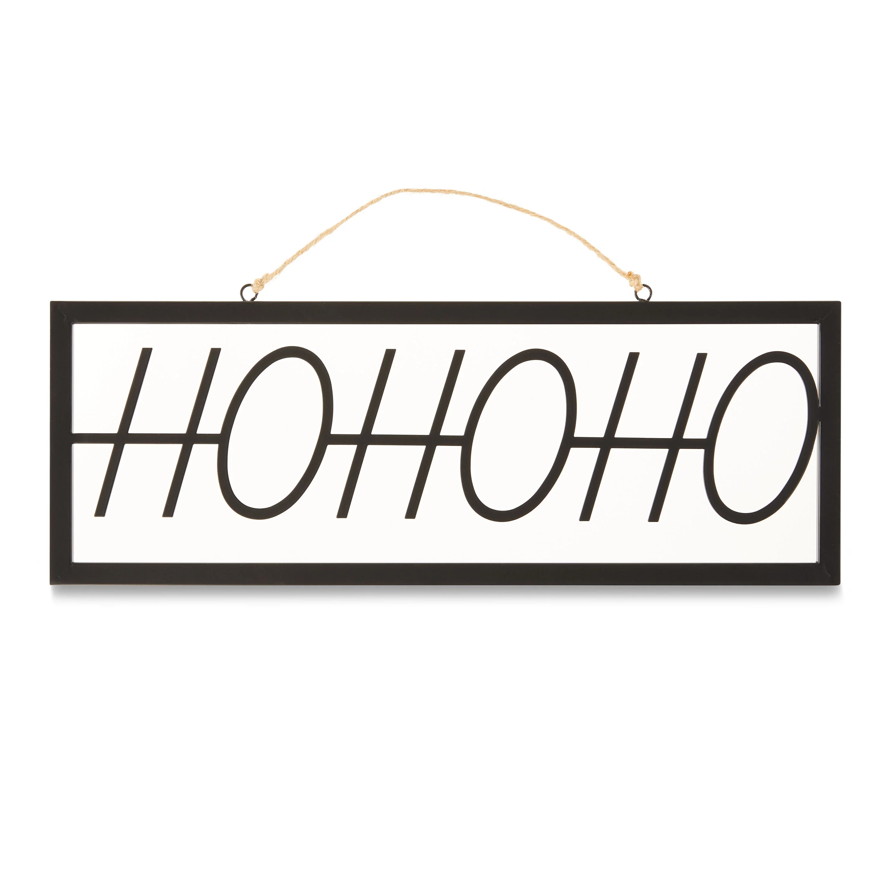 16" x 5.75" Metal HoHoHo Sign Modern Christmas Decoration, Black, Holiday Time | Walmart (US)