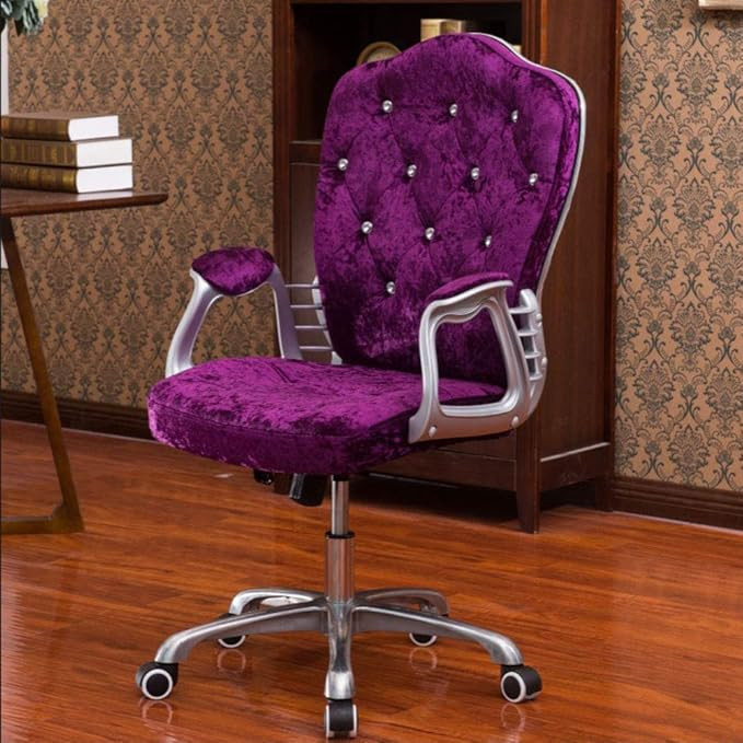 JXYu - Home Office Chair Boss Chair Swivel Chair Velvet Computer Chair with Arms, Adjustable Heig... | Amazon (US)