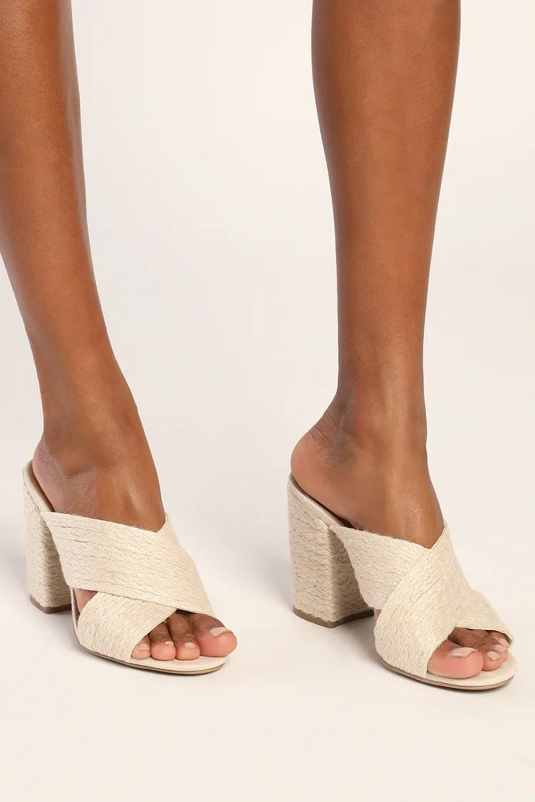 Zadie Beige Jute Espadrille High Heel Sandals | Lulus (US)