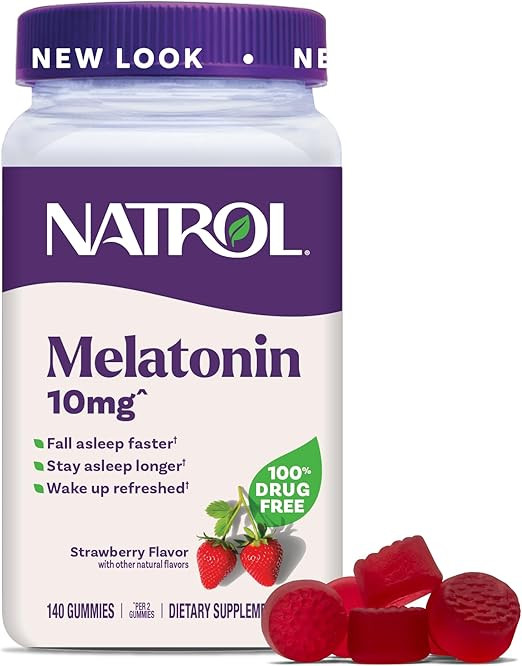 Natrol Melatonin Gummies, Sleep Support for Adults, Melatonin 10 mg, 140 Strawberry-Flavored, Up ... | Amazon (US)