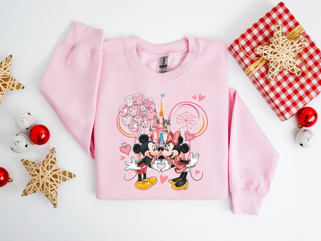 Disney Mickey Minnie Love Sweatshirt, Mickey and Minnie Valentines Tee, Disneyland Love Shirt, Mi... | Etsy (US)