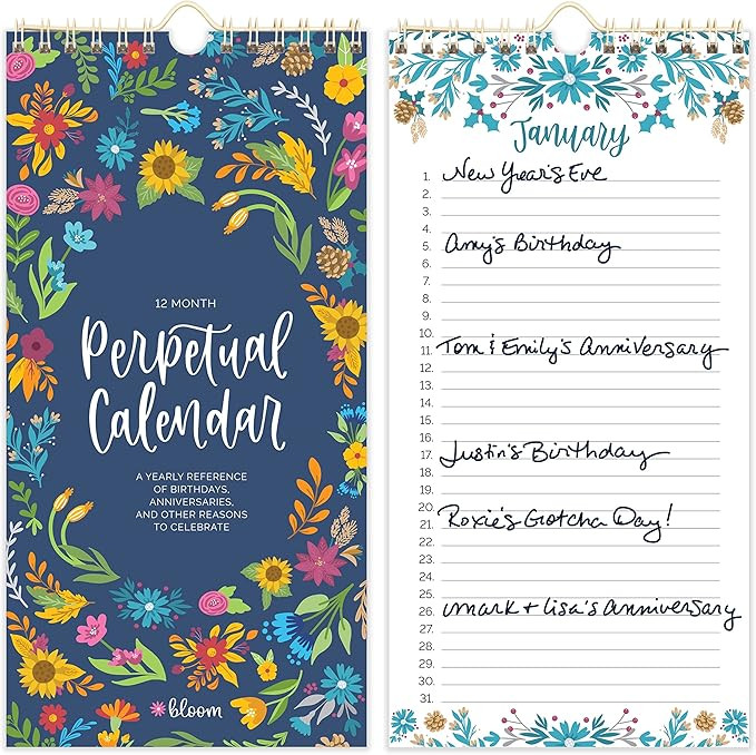 bloom daily planners Perpetual Hanging Flip Calendar - 5” x 10” - Monthly Wall To Do List Org... | Amazon (US)