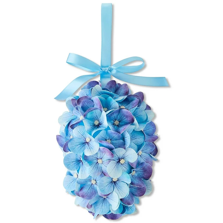 Hydrangea Egg Hanging Decoration, Blue, 7", Easter by Way To Celebrate | Walmart (US)