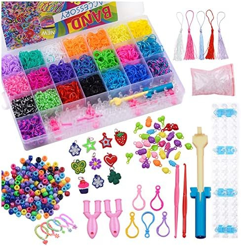 Girls' Bracelet Making Kit Rainbow Loom kit Rubber Band Bracelet Kit DIY Crafts Loom Bracelet Mak... | Amazon (US)