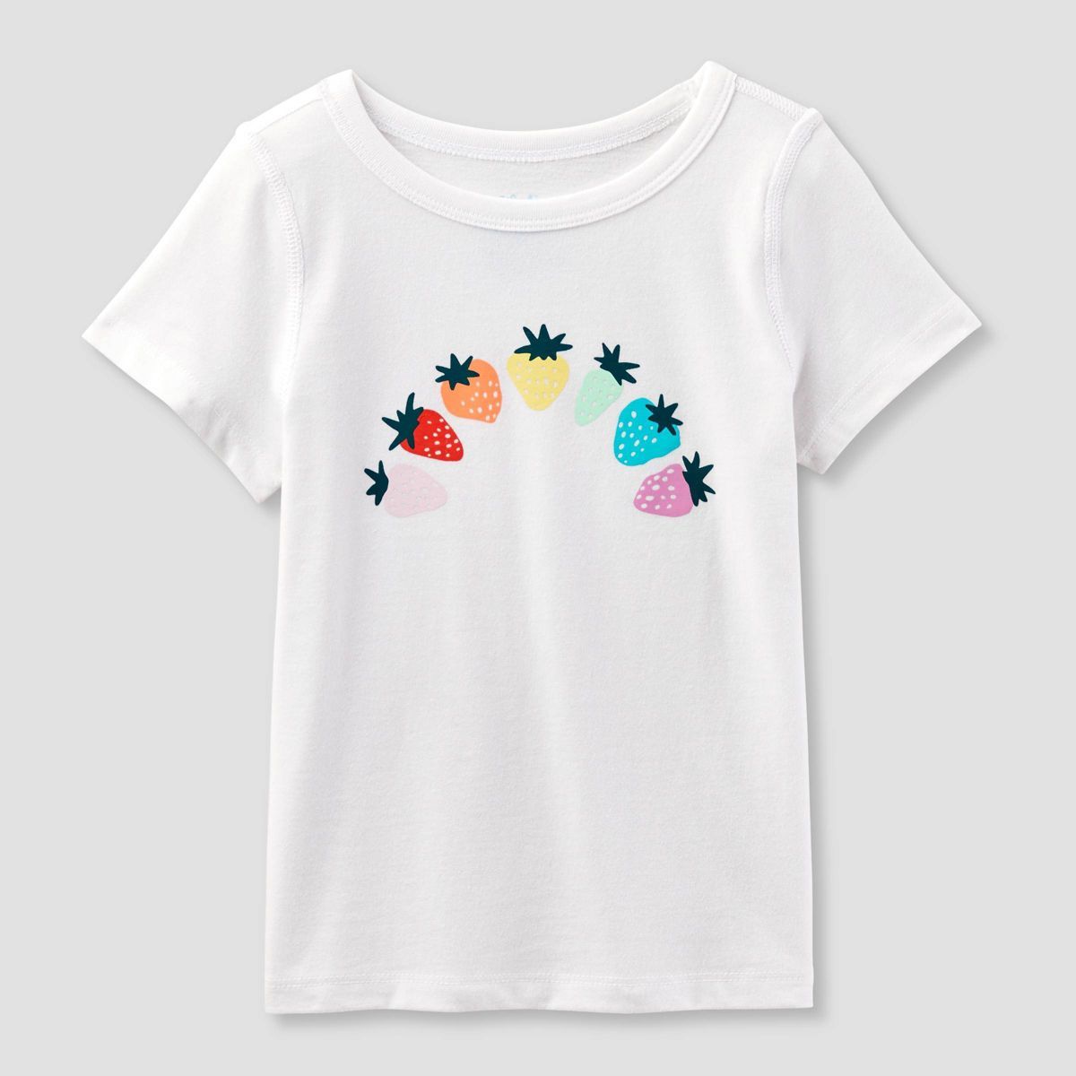 Toddler Adaptive 'Strawberry Rainbow' Short Sleeve Graphic T-Shirt - Cat & Jack™ White 4T | Target