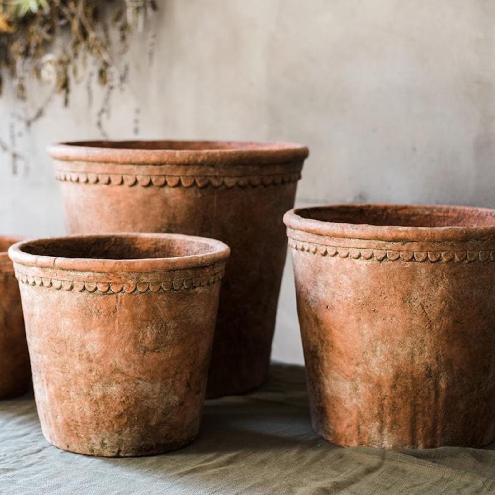 Large Terracotta Red Concrete Planter Pot - Etsy | Etsy (US)