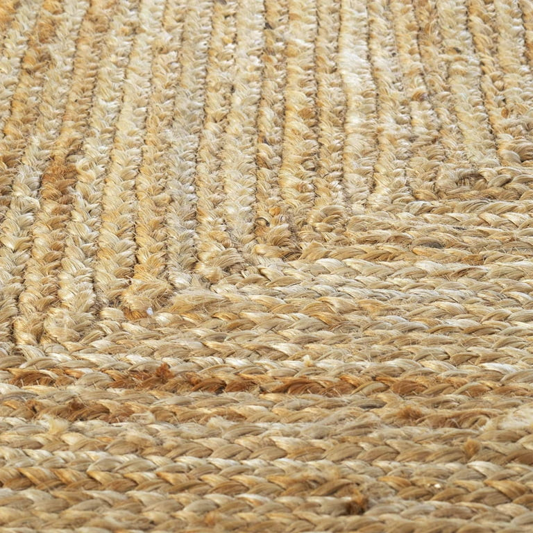 My Texas House Natural/White Scallop Jute with Border Area Rug, 5' x 8' | Walmart (US)