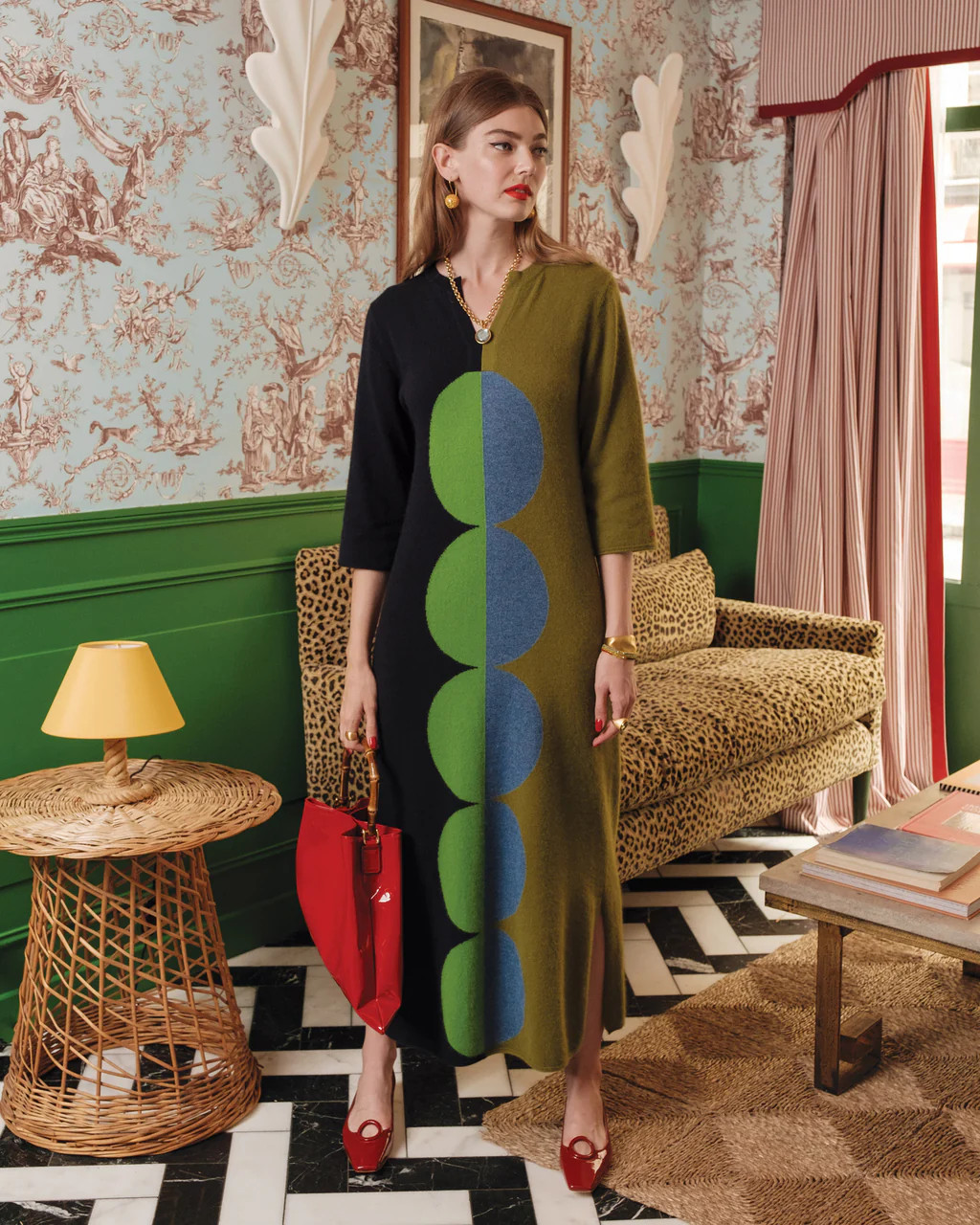 Cozy Maxi Abstract Circles Blue Green | Frances Valentine
