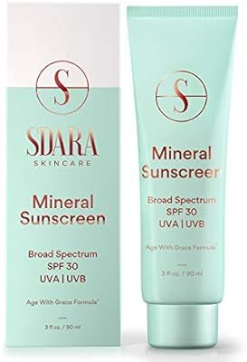 Sdara SPF 30 Mineral Sunscreen for Sensitive Skin - Reef Safe, Biodegradable, Broad Spectrum With... | Amazon (US)