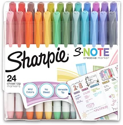 Sharpie S-Note Creative Markers, Highlighters, Assorted Colors, Chisel Tip, 24 Count | Amazon (US)