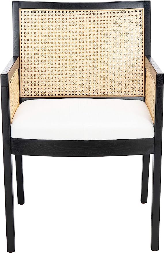 Safavieh Couture Home Collection Malik Black and Natural Rattan Dining Chair | Amazon (US)