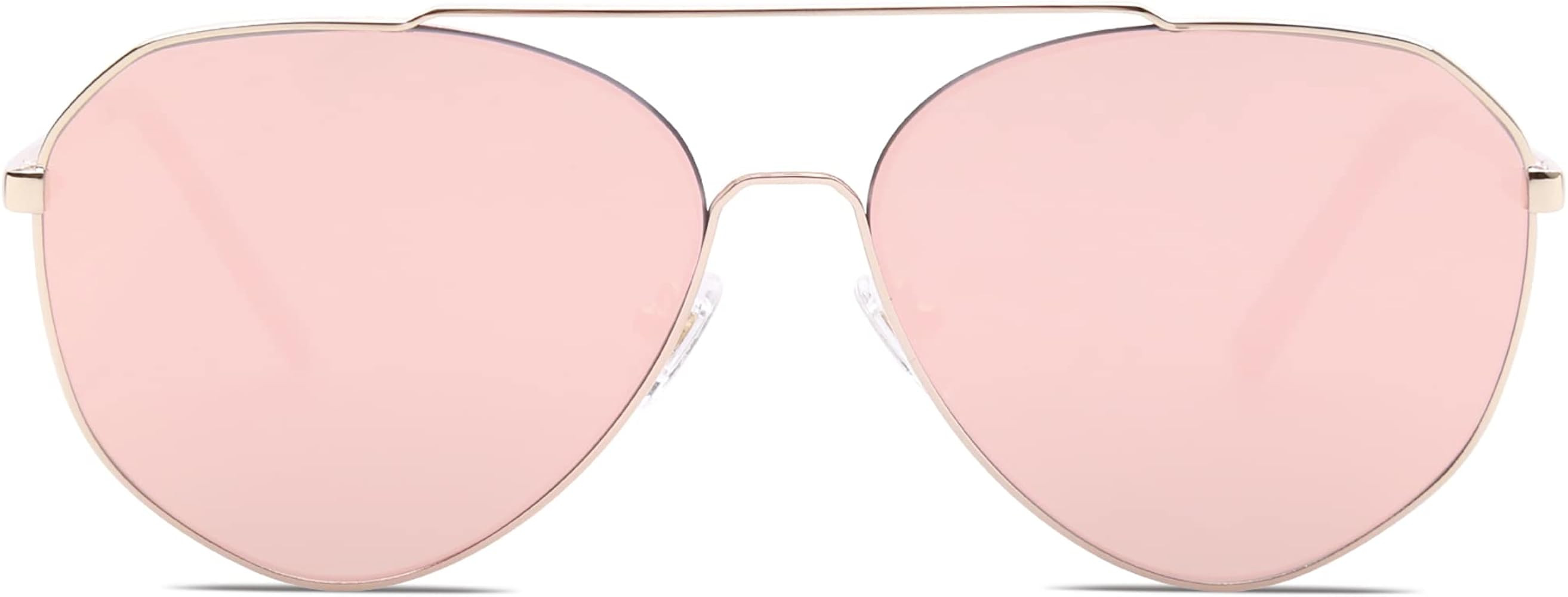 SOJOS Oversized Classic Aviator Sunglasses for Men Women Mirrored Flat Lens SJ1083 | Amazon (US)