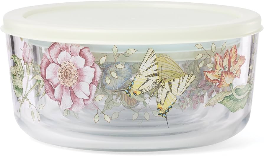 Lenox 897944 Butterfly Meadow Glass Food Storage Containers With Lids, Set Of 4 | Amazon (US)