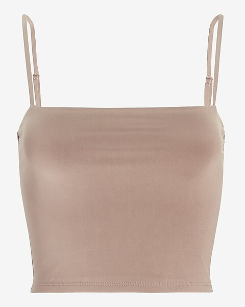 Body Contour Silky Square Neck Cropped Cami | Express