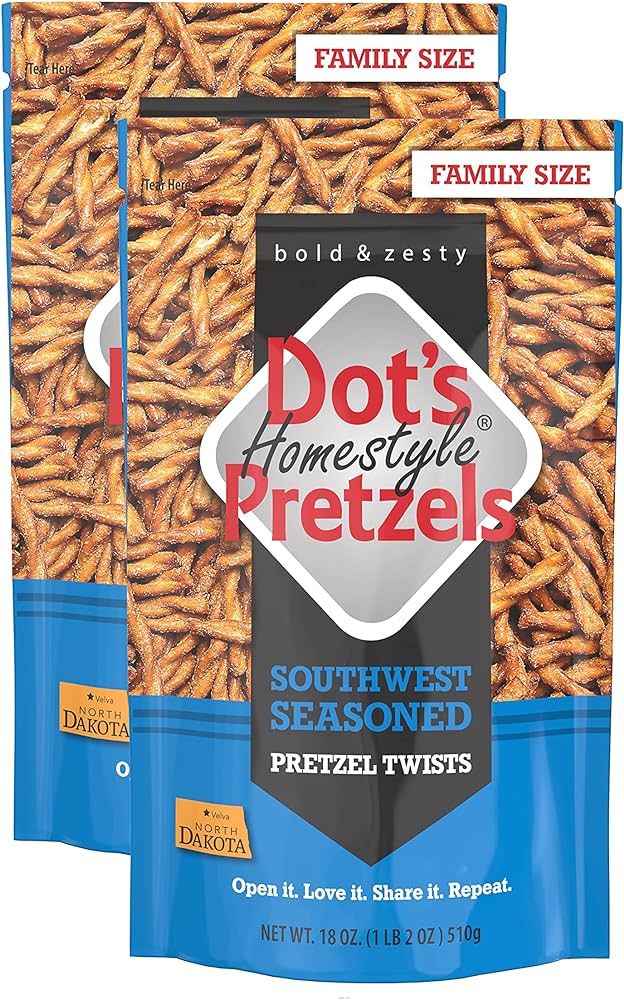 Dot's Homestyle Pretzels 18 Ounce Family Size Southwest Seasoned Pretzel Twists (2 Pack) | Amazon (US)