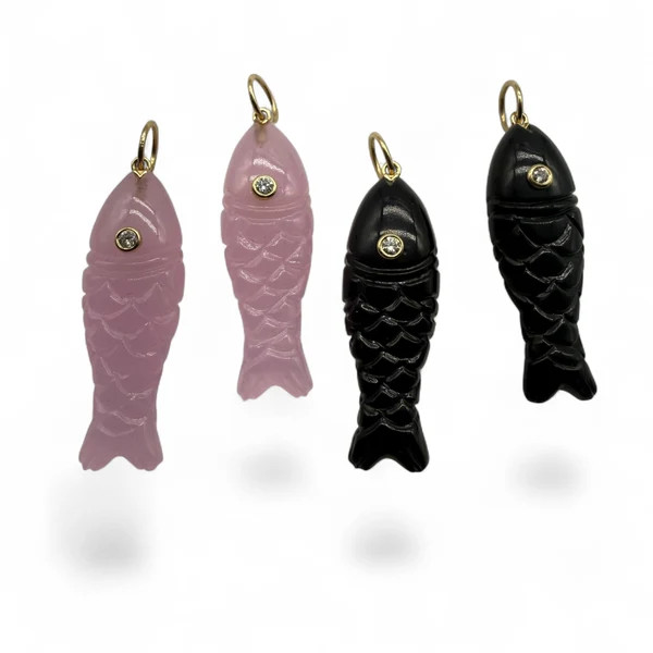 GEMSTONE FISH CHARM PENDANT – SHAKTI | SHAKTI JEWELRY