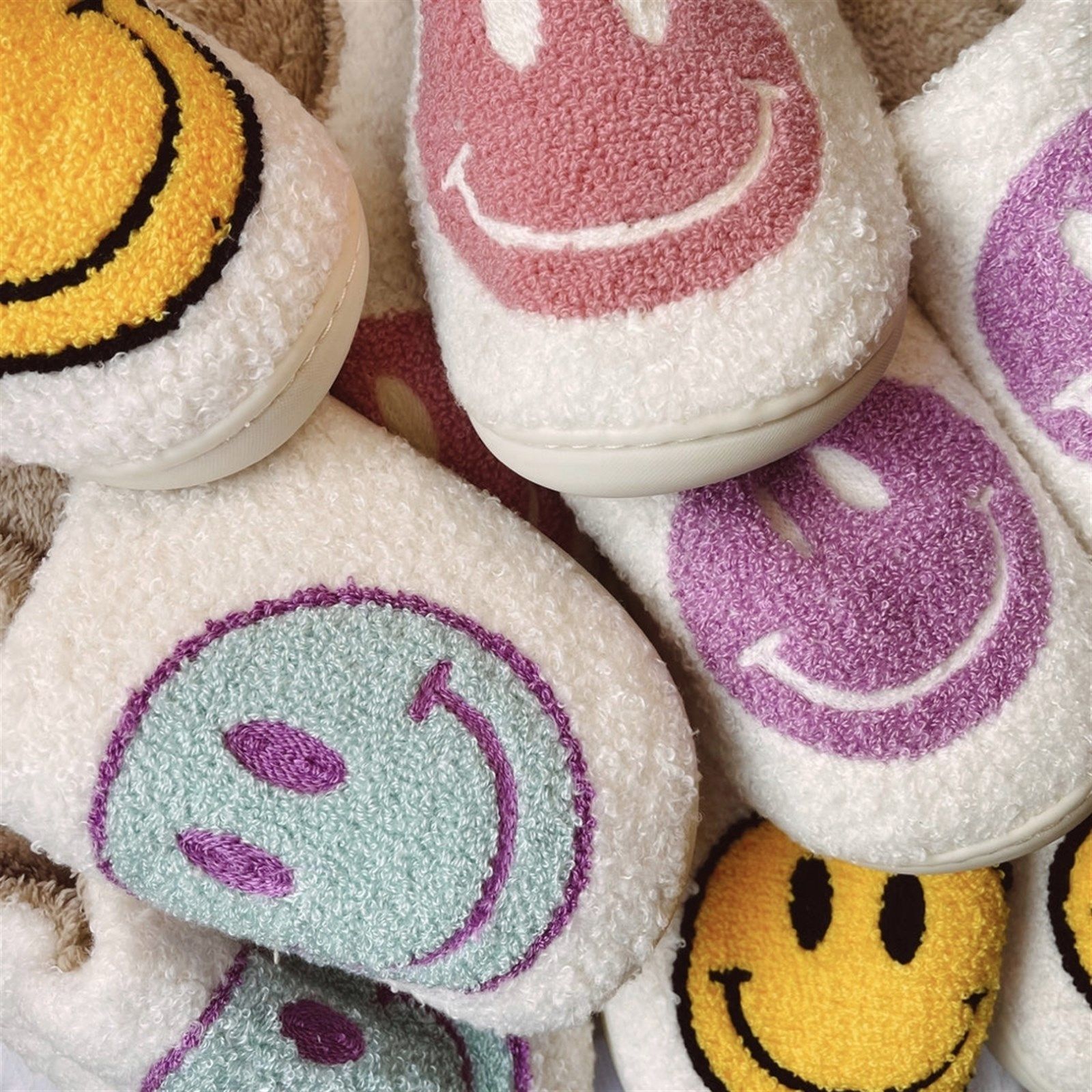 Happy Face Cozy Slippers | Jane
