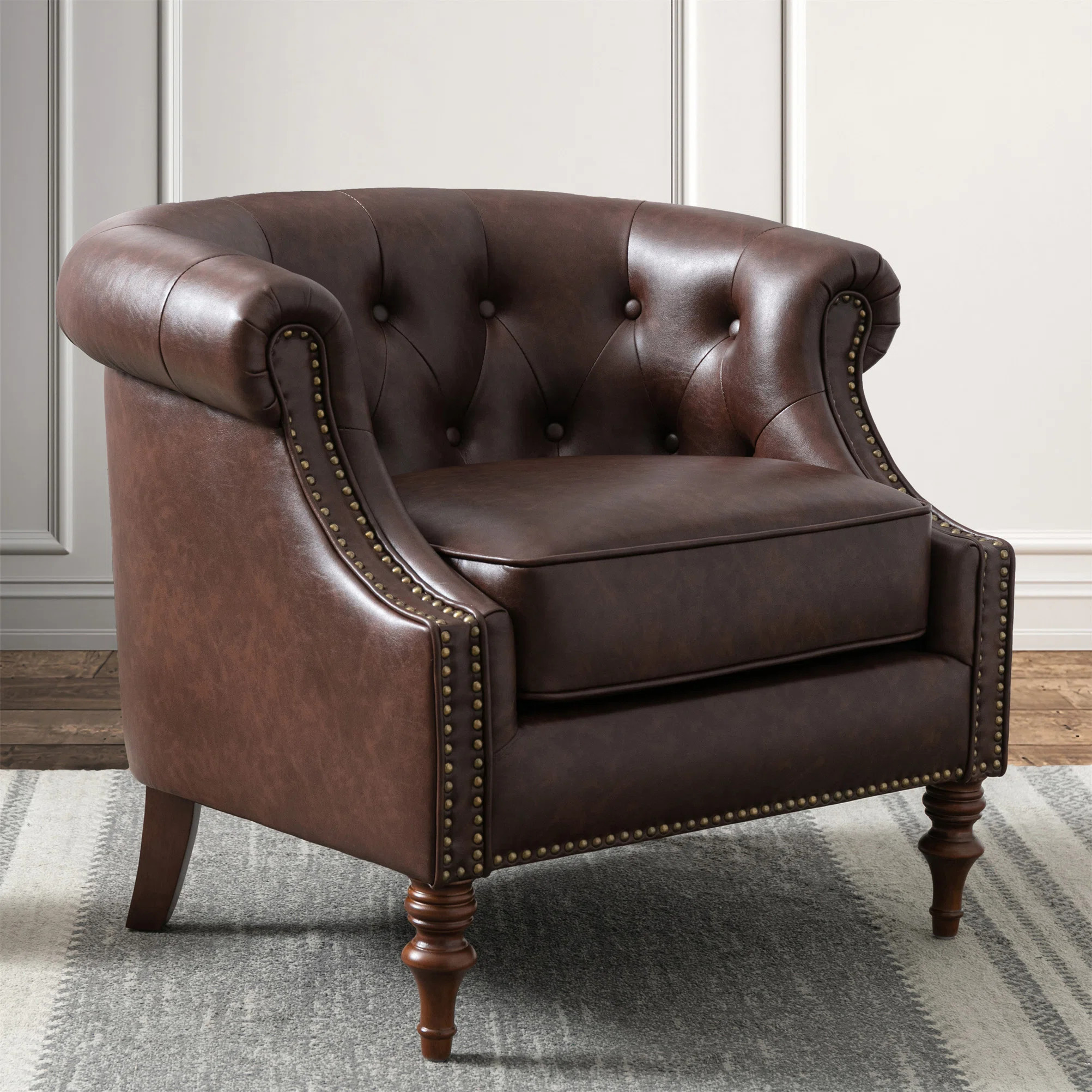 Lark Manor Jayesh 34.75" W Tufted Barrel Chair | Wayfair | Wayfair North America