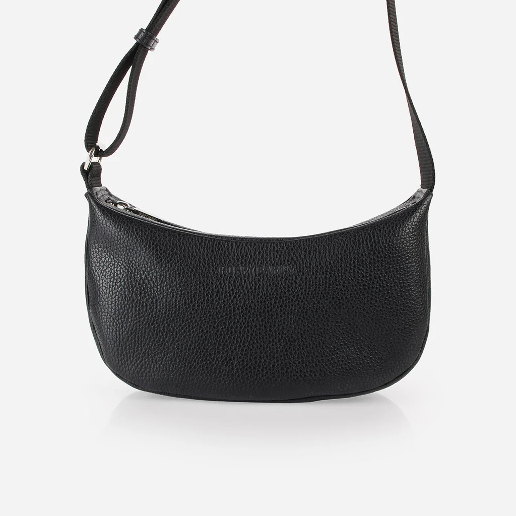 The Slouchy Crossbody Bag Black Pebble | Poppy Barley