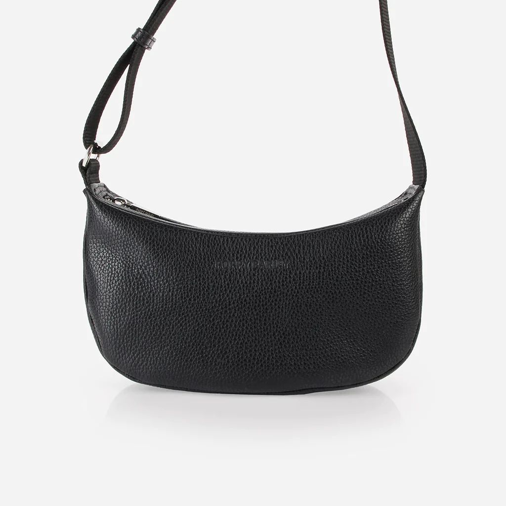 The Slouchy Crossbody Bag Black Pebble | Poppy Barley