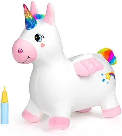 INPANY Bouncy Unicorn Horse Plush for Toddlers - Bouncing Horse Hopper, Ride on Animal Toys for G... | Amazon (US)