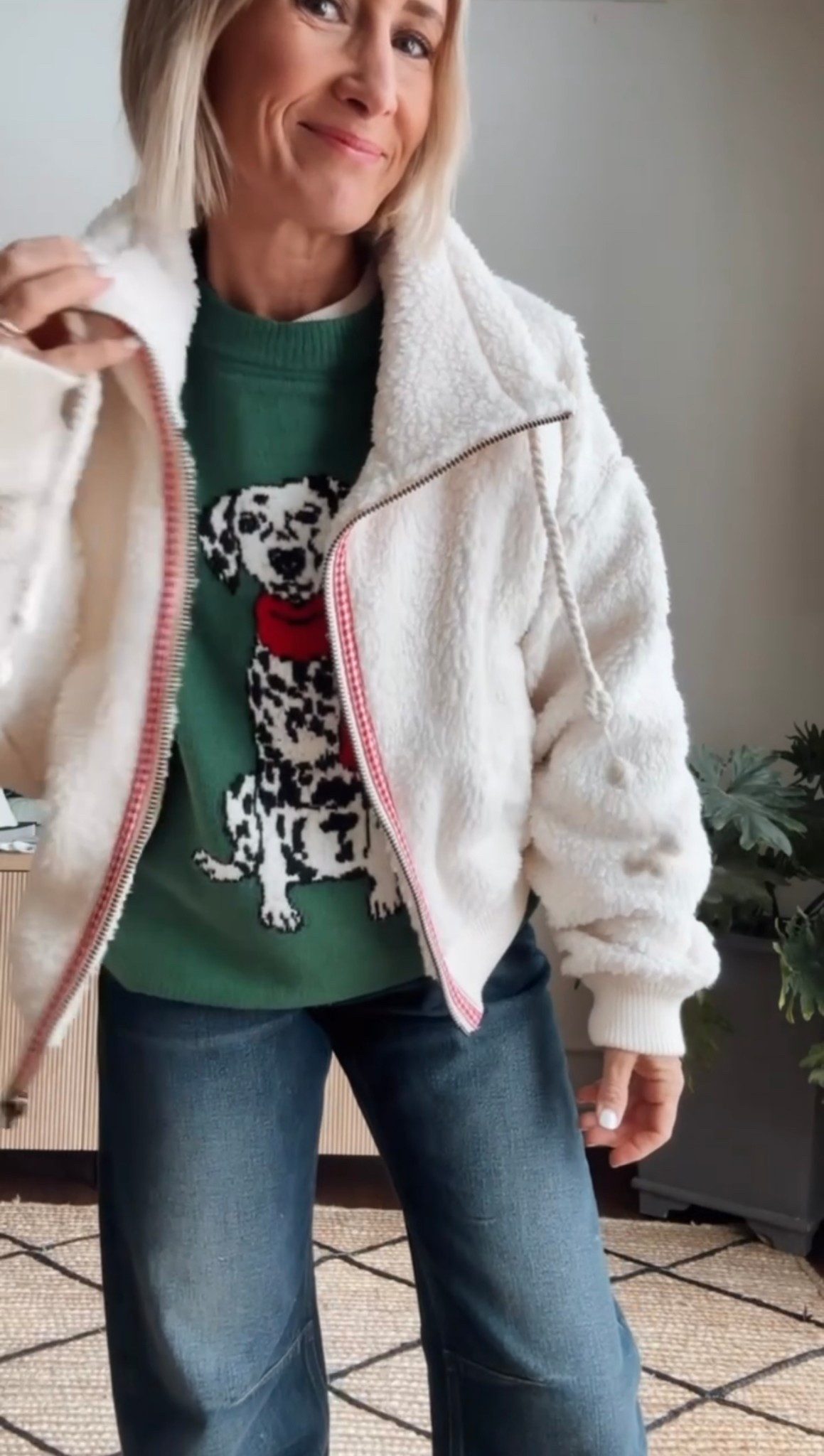 Fleece in my true size xs
Sweater in my true size xs
Holiday style, winter style, Target, Target find, mom style, easy winter outfit, under $50, budget friendly find, winter vacation, outfit idea, dog sweater, dogs, Dalmatian sweater, 

#LTKFindsUnder50 #LTKHoliday #LTKmomlife