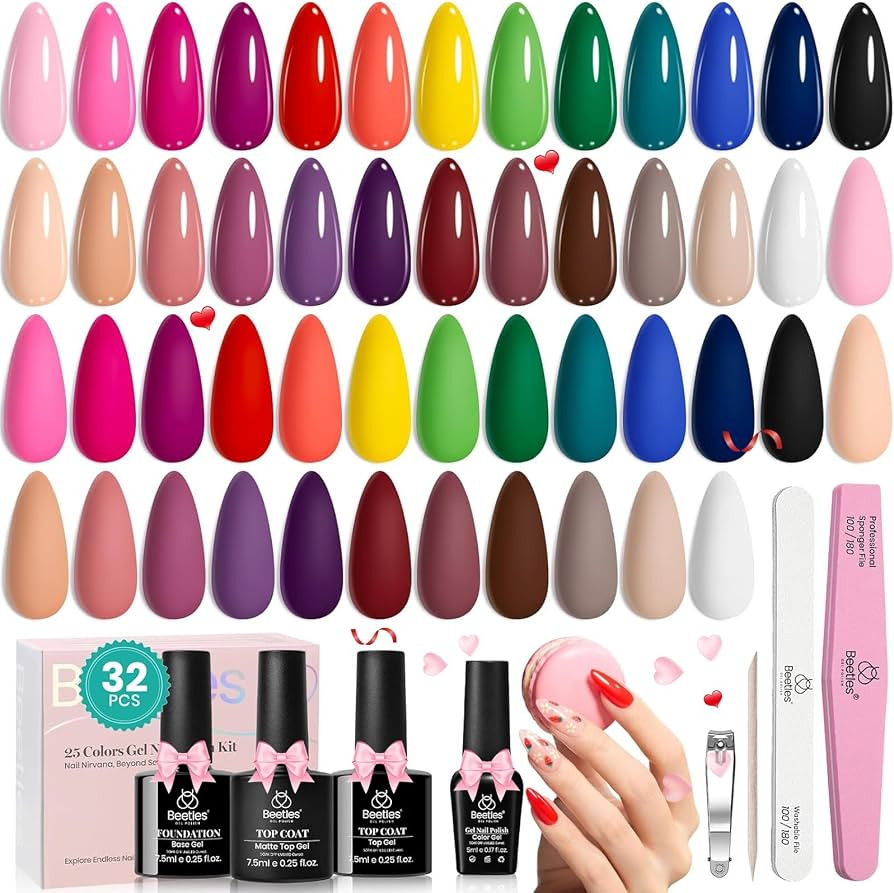 Beetles Gel Nail Polish 25 Colors Gel Polish Set Nude Pink Red Blue Gel Polish Chic Outfits Colle... | Amazon (US)