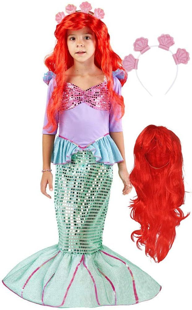 Spooktacular Creations Deluxe Mermaid Costume Set with Red Wig and Headband (Toddler (3-4)) | Amazon (US)