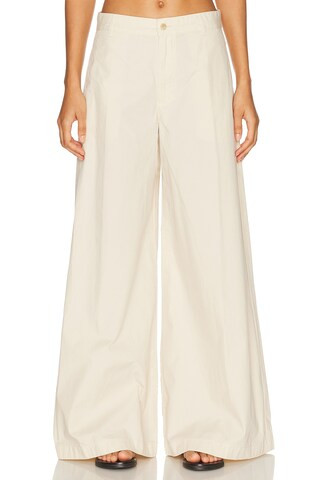 Polo Ralph Lauren Poplin Wide Leg Pant in Beige | FWRD 