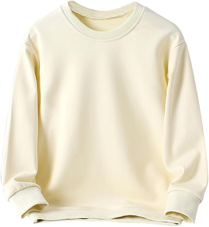 KISBINI Little Boys Crewneck Sweatshirt Long Sleeve Solid Tops for Kids | Amazon (US)