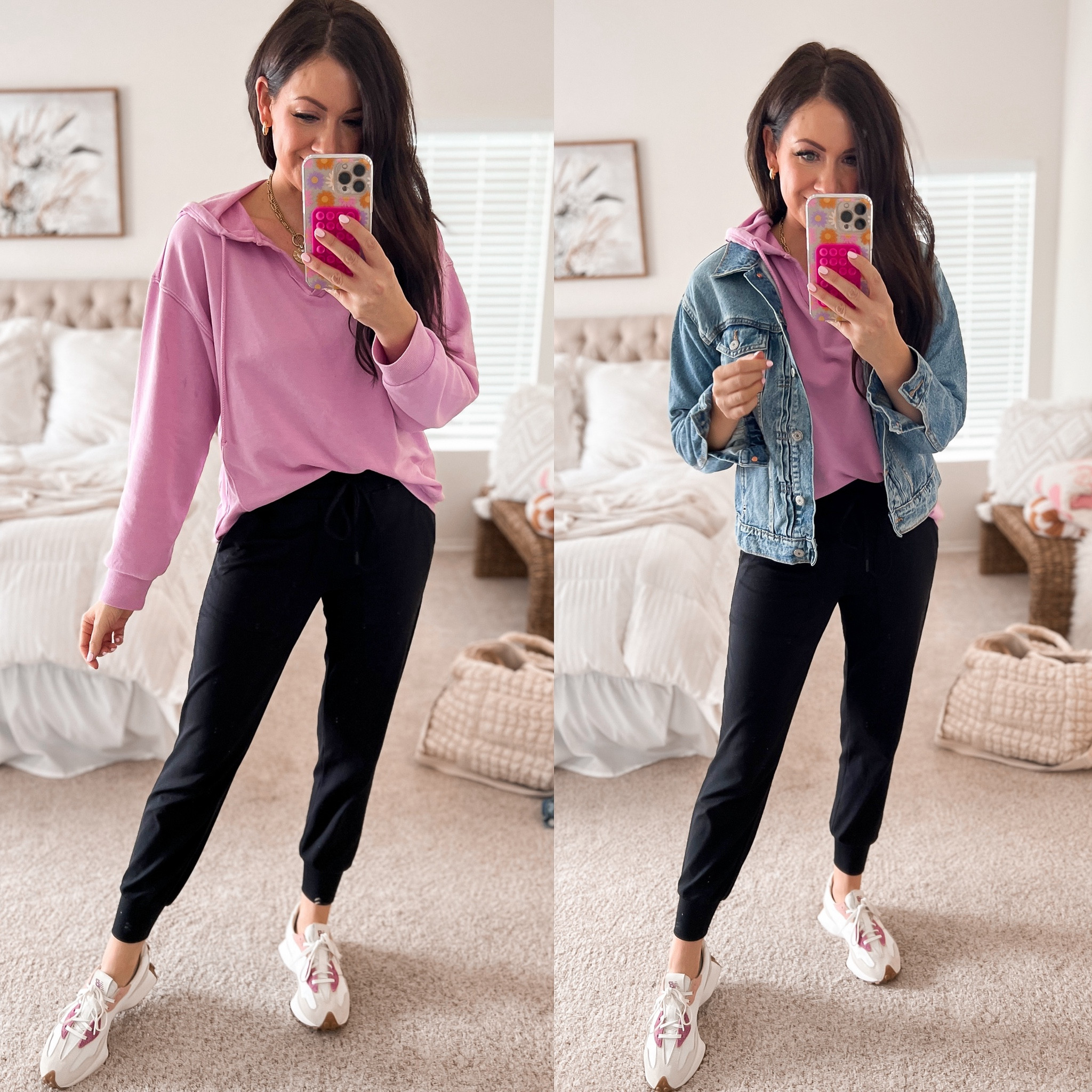 Walmart lightweight hoodie-large
Loft joggers-xs
Old navy denim jacket-medium
New balance 327-run tts 
Easy mom outfit! Travel outfit to Palm Springs 

#LTKsalealert #LTKtravel #LTKfindsunder50