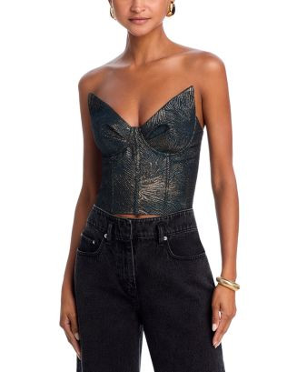 AQUA Swirl Jacquard Corset Top - Exclusive  | Bloomingdale's EDITORIAL Wicked | Bloomingdale's (US)