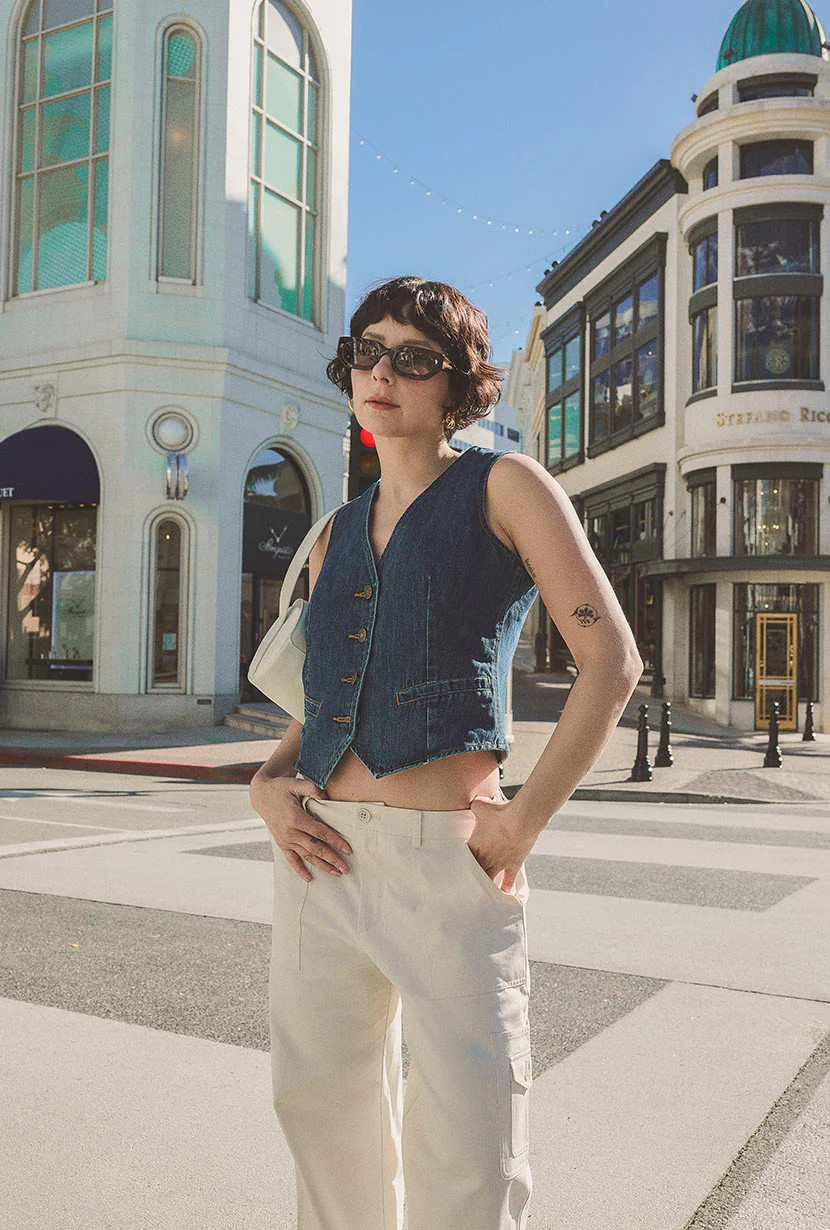 Bridgett Vest - Denim | Petite Studio NYC