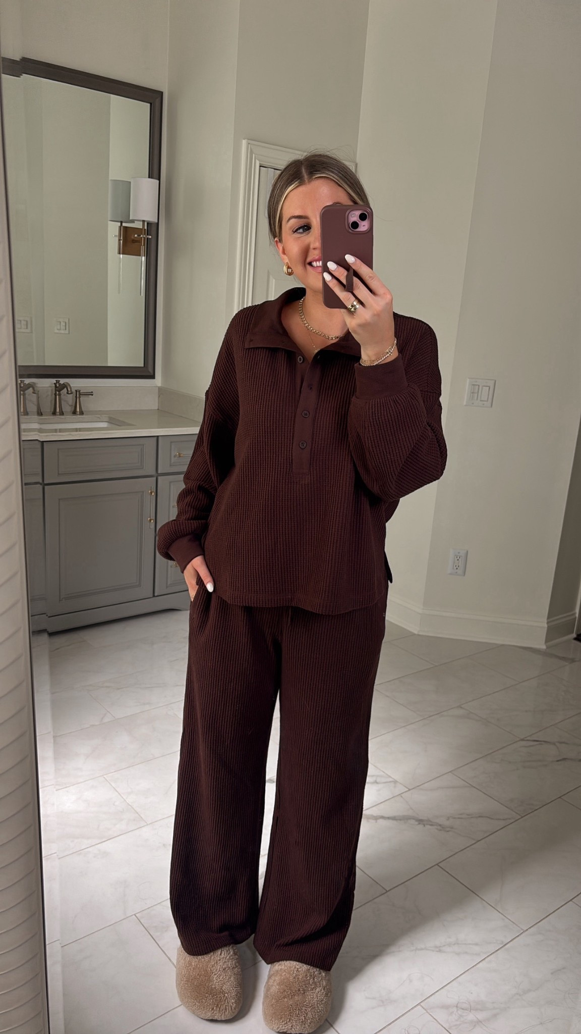This chocolate brown lounge set is seriously the comfiest thing ever! I will be living in it this fall 👏🏼🤎 I’m wearing mediums! 

#LTKSaleAlert #LTKTall #LTKFindsUnder50