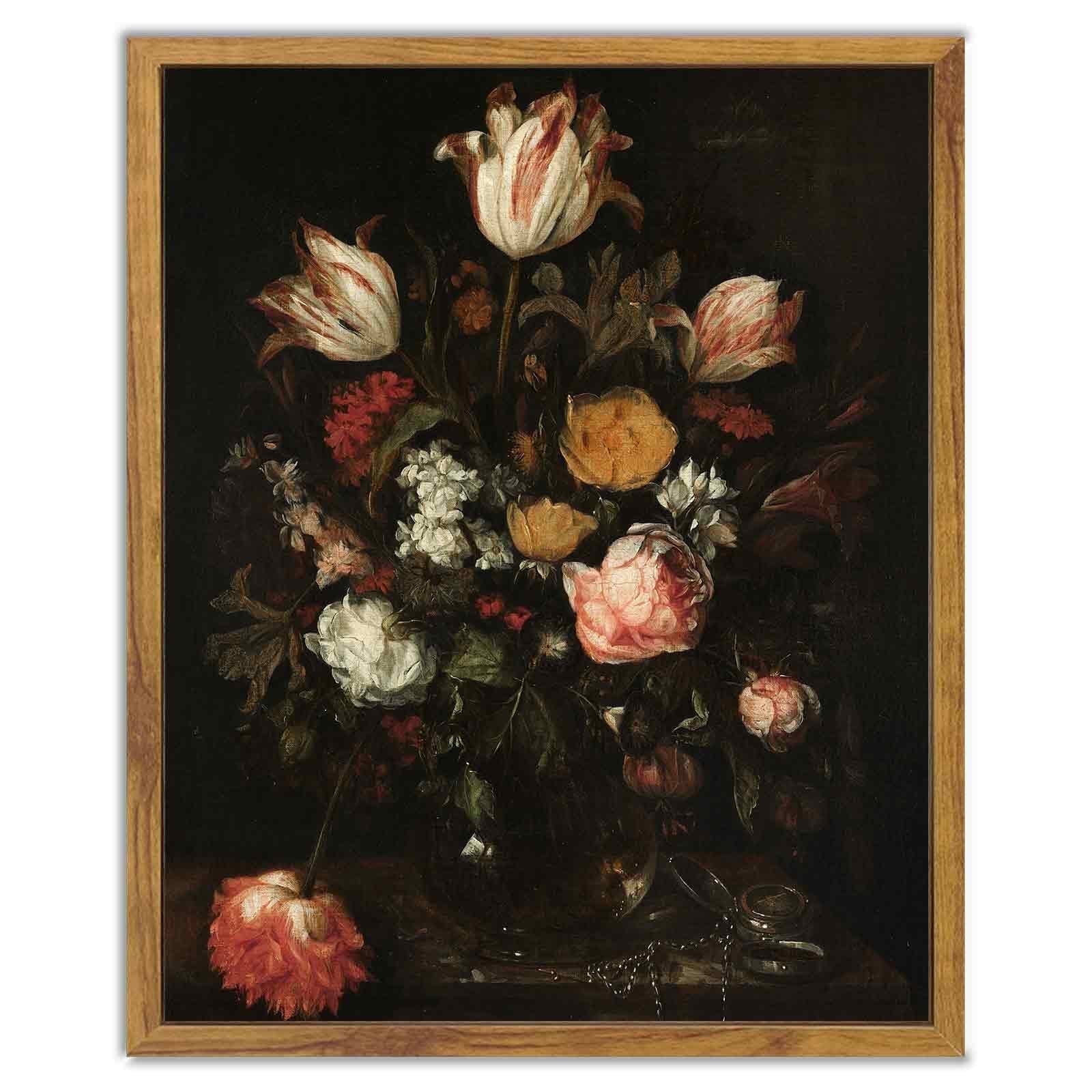 Drsoum Retro Flower Wall Art Lily Bouquet Vintage Vase Painting Room Decor for Bathroom Bedroom L... | Walmart (US)