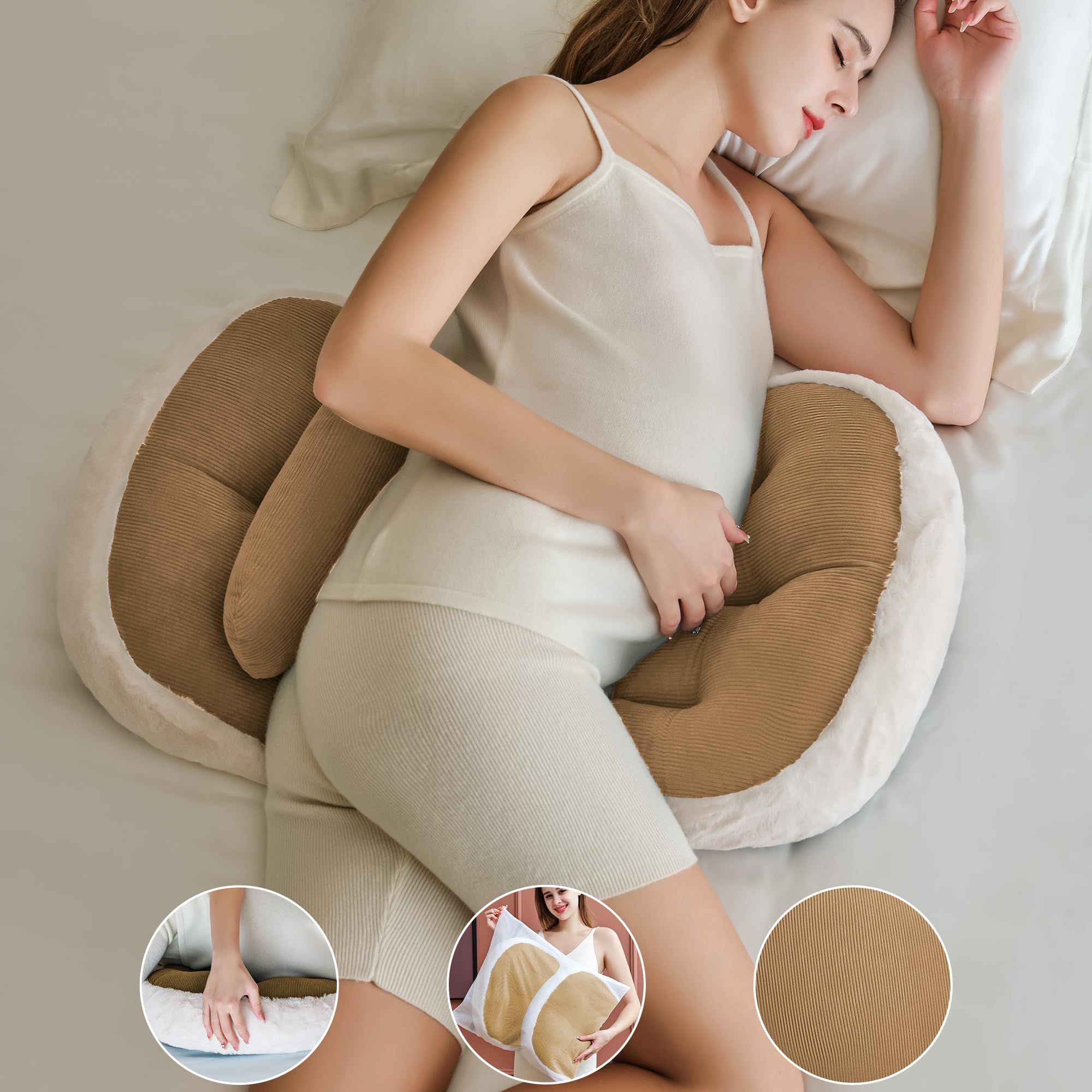 Pregnancy Pillow for Sleeping,Comfortable Faux Fur Luxury Maternity Pillow Support for Pregnant W... | Amazon (US)