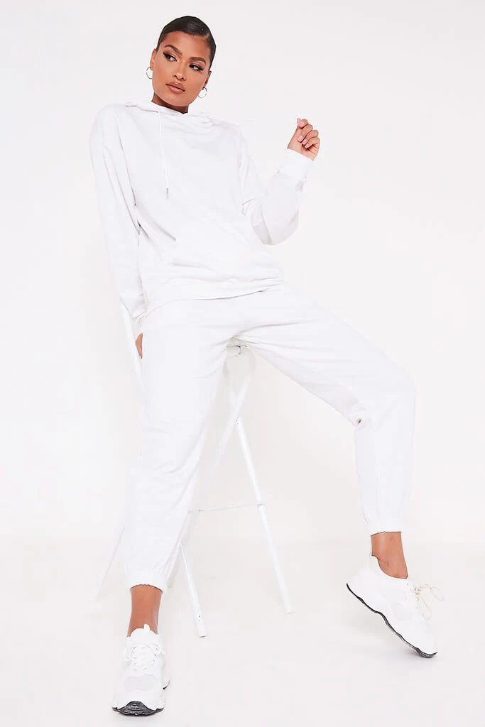 White Recycled Joggers | ISAWITFIRST