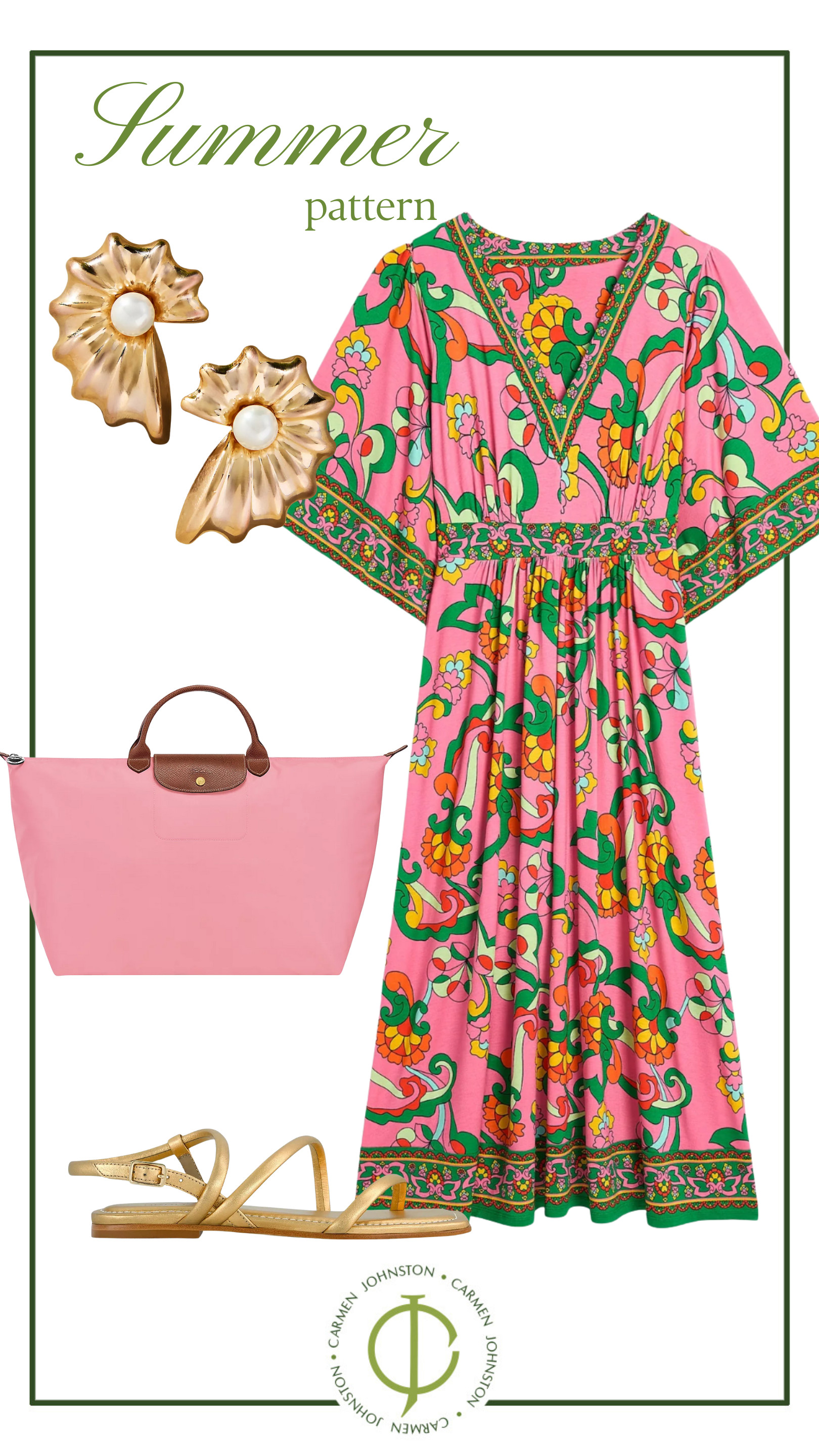 Summer pattern in pink #LTKsummer #summerdresses  

 #LTKTravel