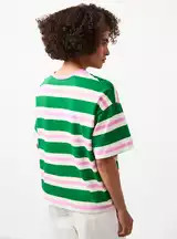 Buy Green Stripe California Graphic Boxy Fit T-Shirt M | T-shirts | Tu | Tu Clothing