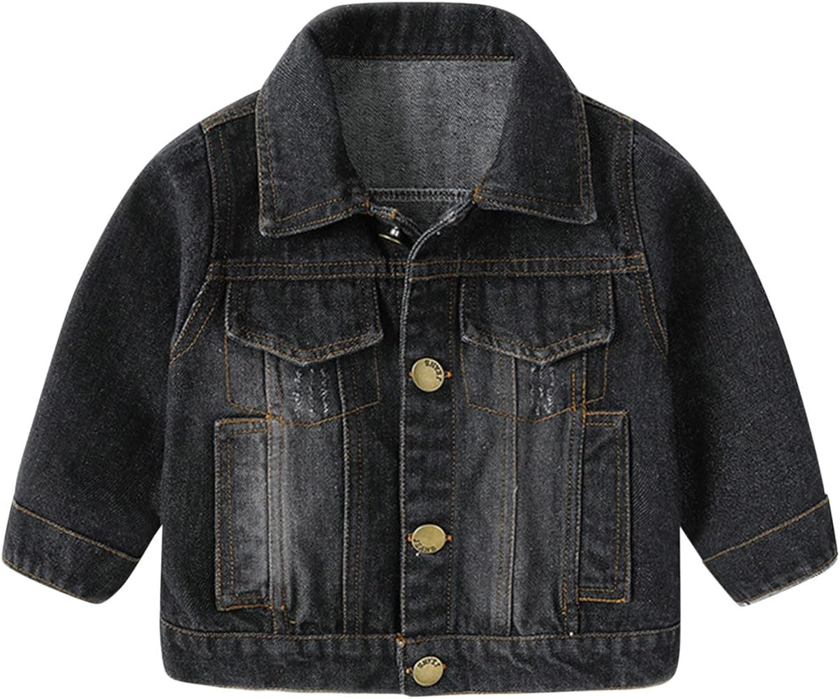 Jean Jacket for Girls Kids & Toddler, Girls' Spring Outfit Denim Jackets Outerwear with Front Poc... | Amazon (US)