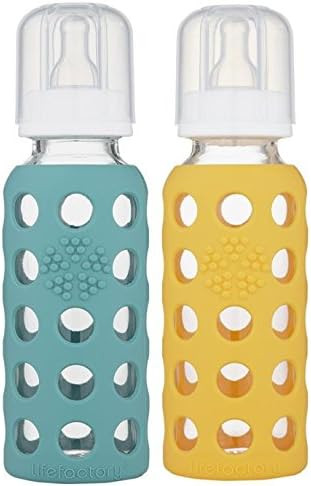 Lifefactory 9oz Glass Baby Bottle 2pk - Kale/Mango | Amazon (US)