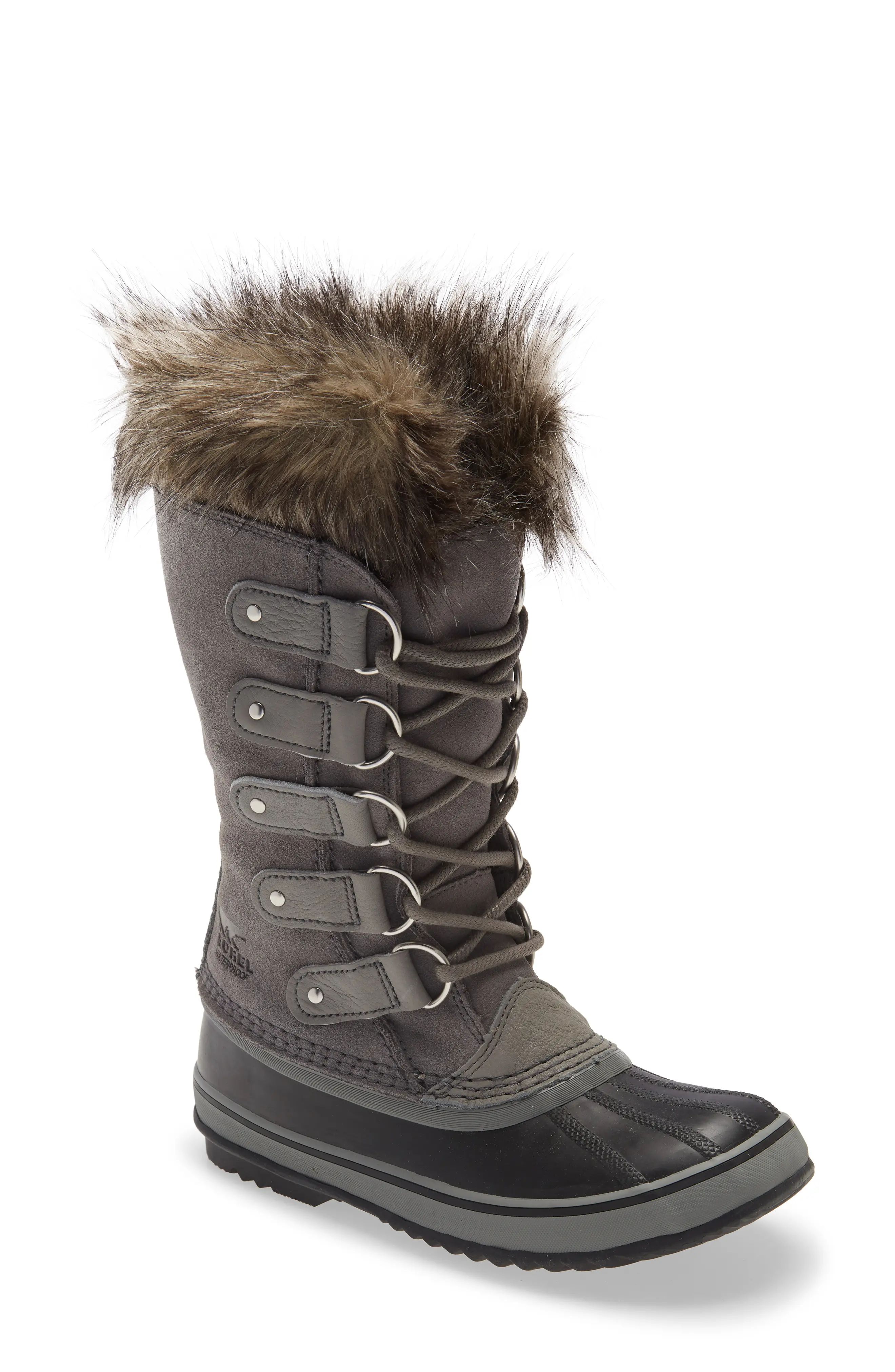 Women's Sorel Joan Of Arctic Faux Fur Waterproof Snow Boot, Size 9 M - Grey | Nordstrom