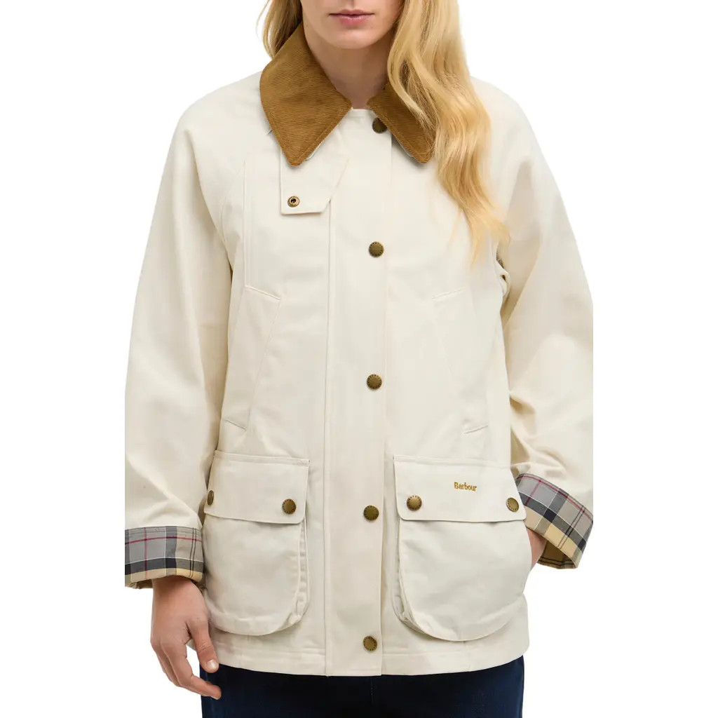 Barbour Modern Beadnell Cotton Jacket in Light Pearl/dress at Nordstrom, Size 16 | Nordstrom