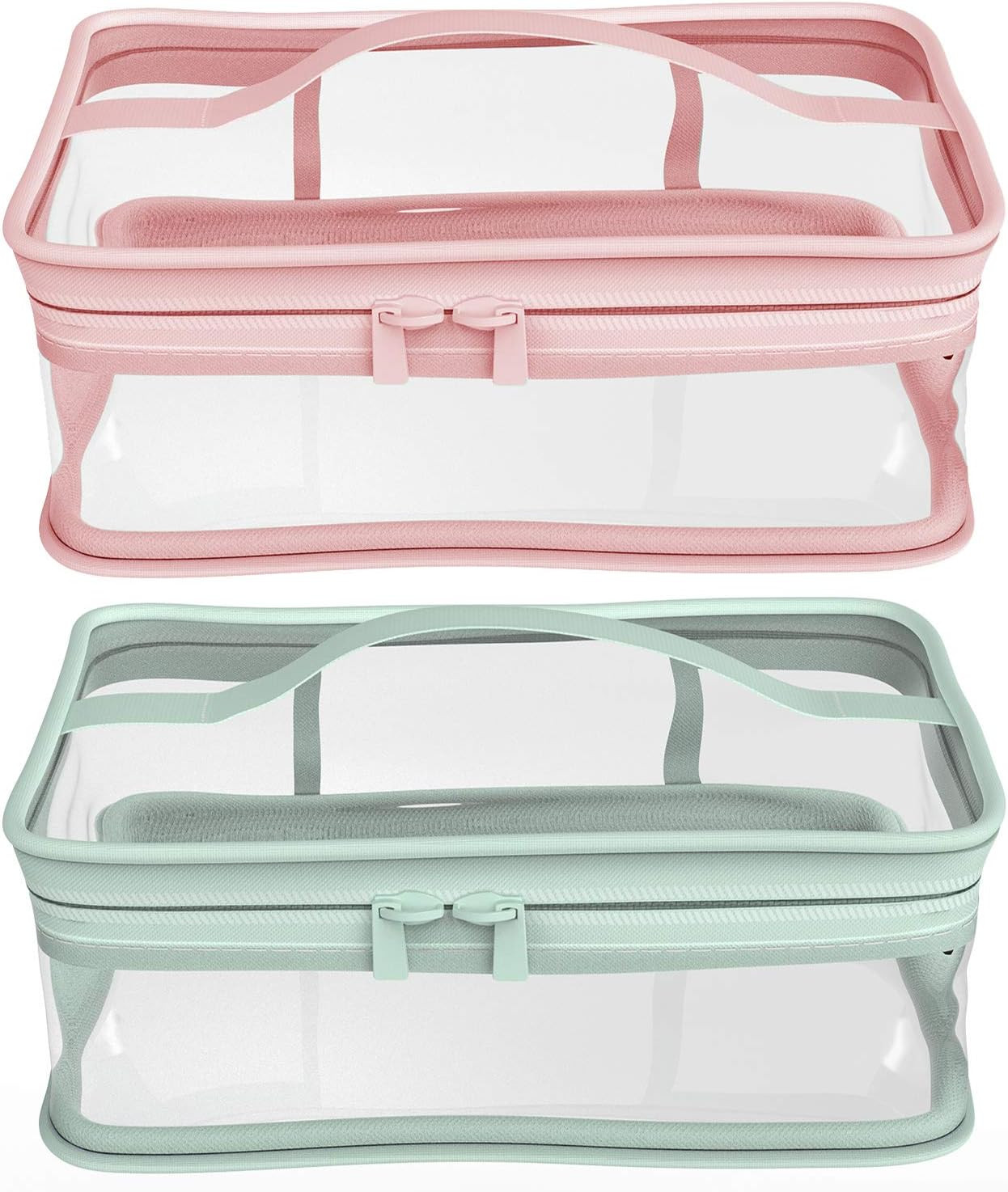 Makeup Bag Zipper Waterproof Portable Travel Storage Pouch 2 Pcs | Amazon (US)